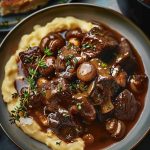 Traditional French Beef Stew with Mushrooms