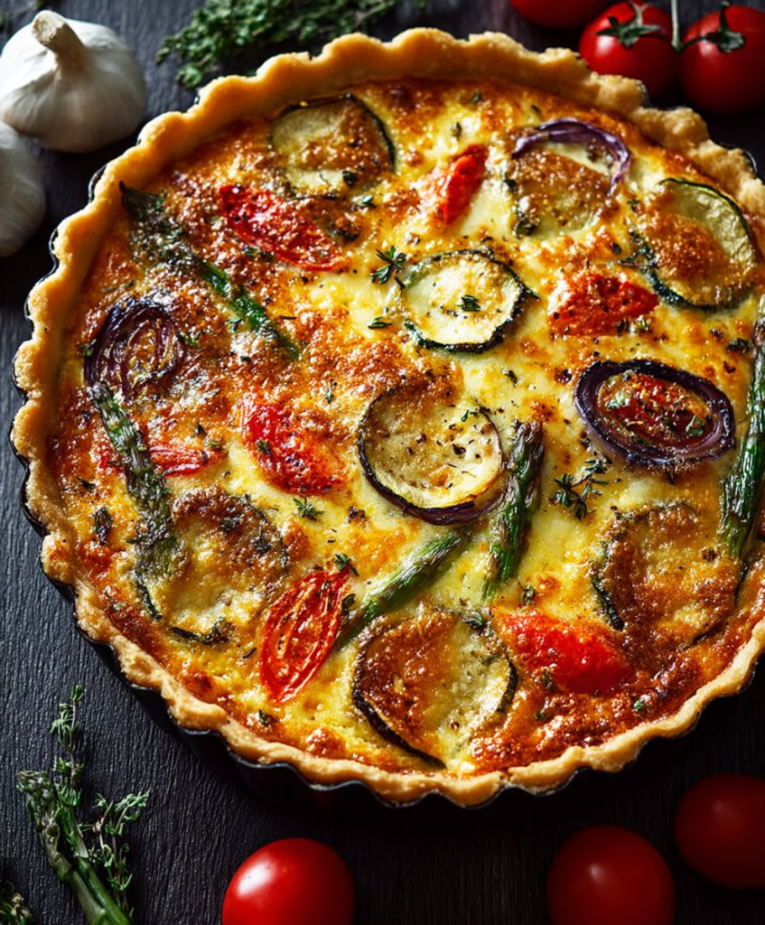 Simple Mixed Vegetable Quiche 2 Simple Mixed Vegetable Quiche1