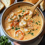 Creamy Seafood Bisque with Crab and Shrimp
